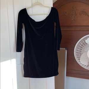 Velour Off Shoulder Mini Dress
